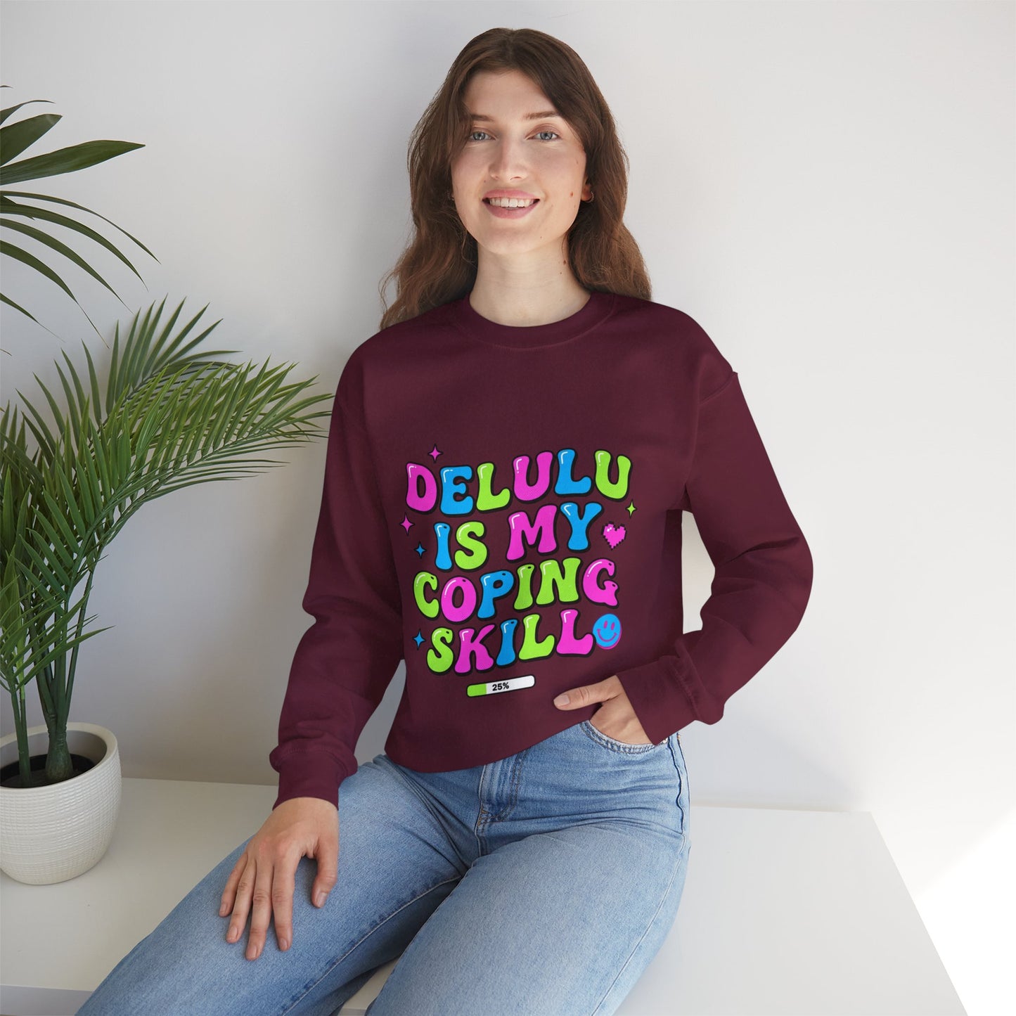 Delulu Is My Coping Skill Sweatshirt | Viral Slang, Bubble Type
