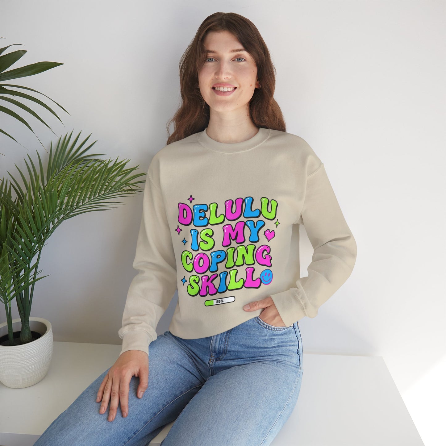 Delulu Is My Coping Skill Sweatshirt | Viral Slang, Bubble Type