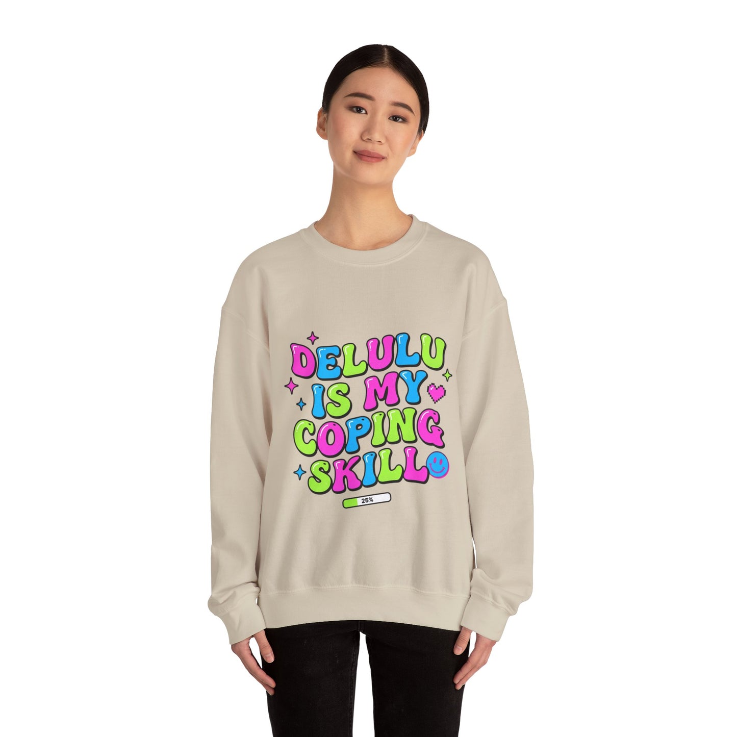 Delulu Is My Coping Skill Sweatshirt | Viral Slang, Bubble Type