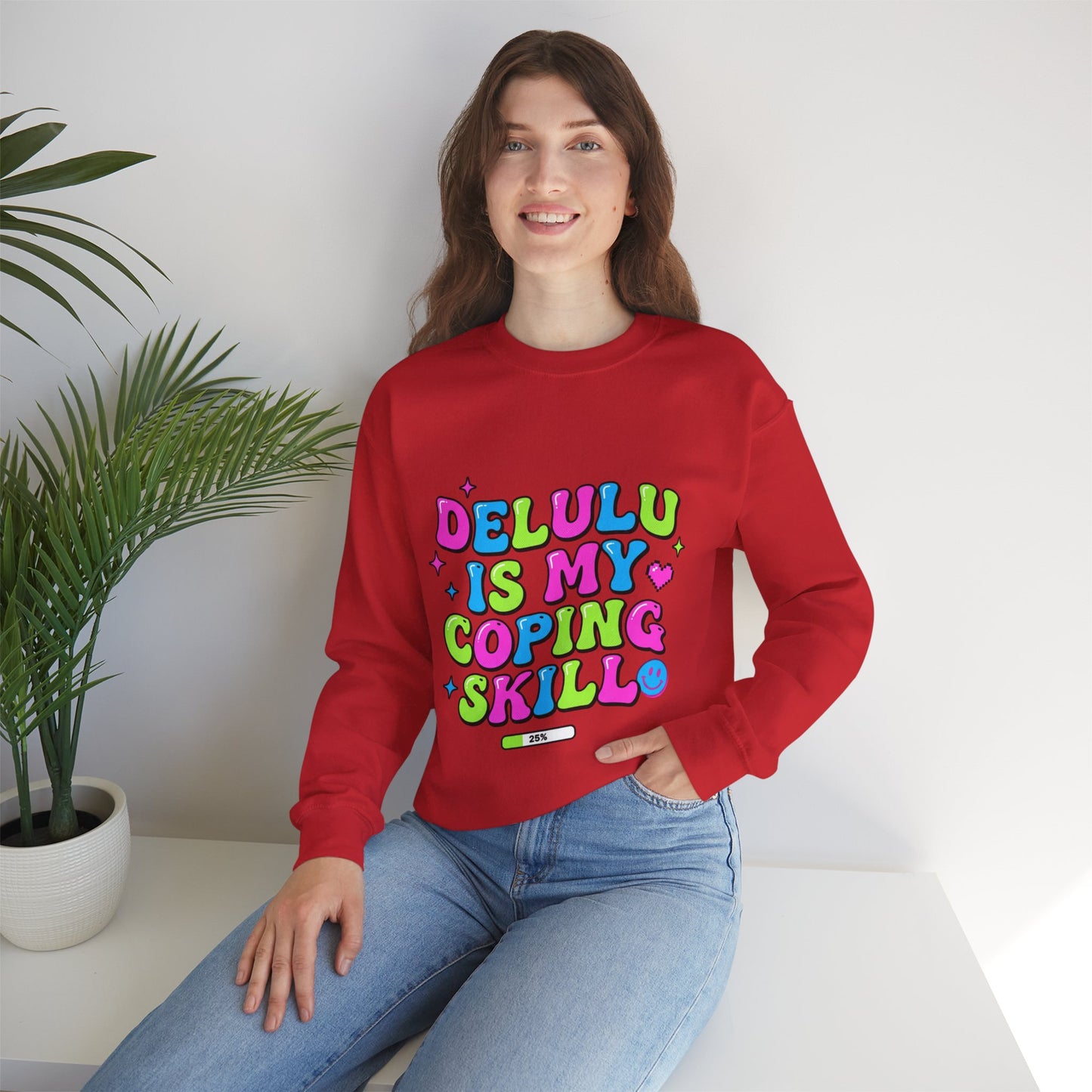 Delulu Is My Coping Skill Sweatshirt | Viral Slang, Bubble Type