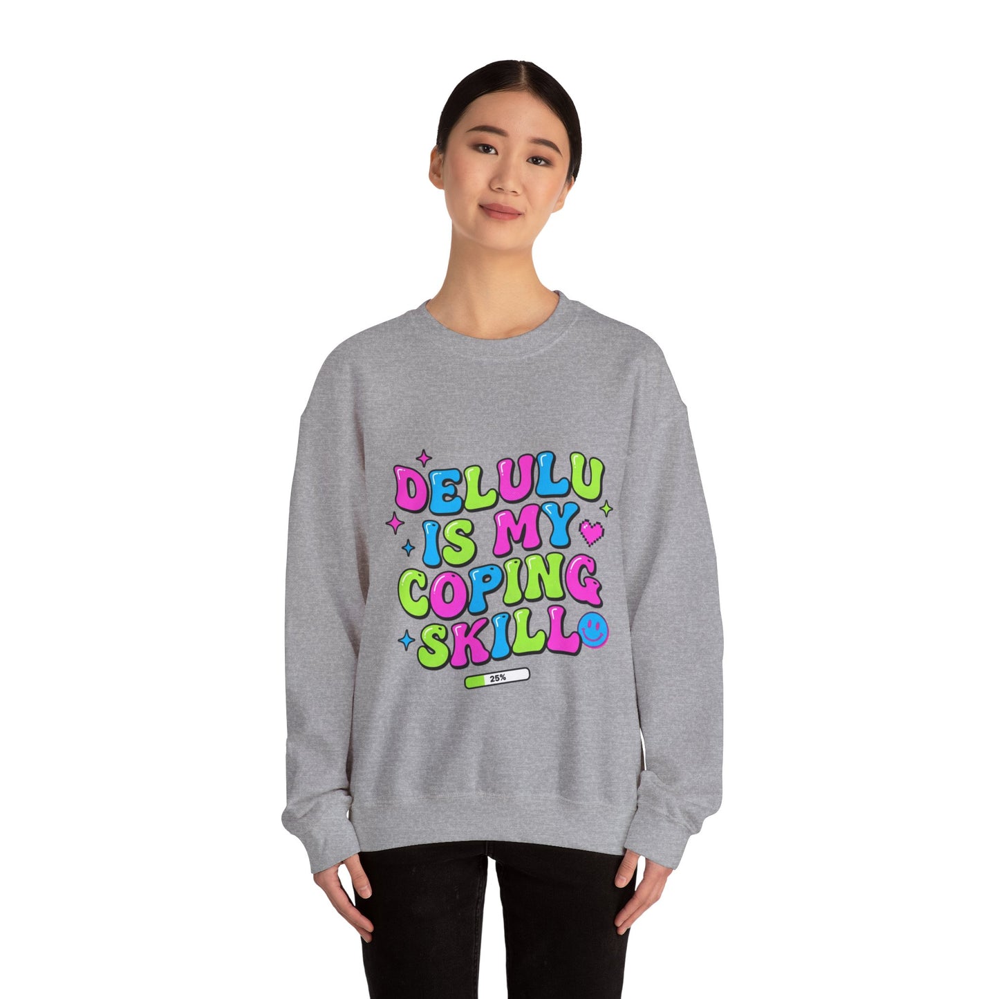 Delulu Is My Coping Skill Sweatshirt | Viral Slang, Bubble Type