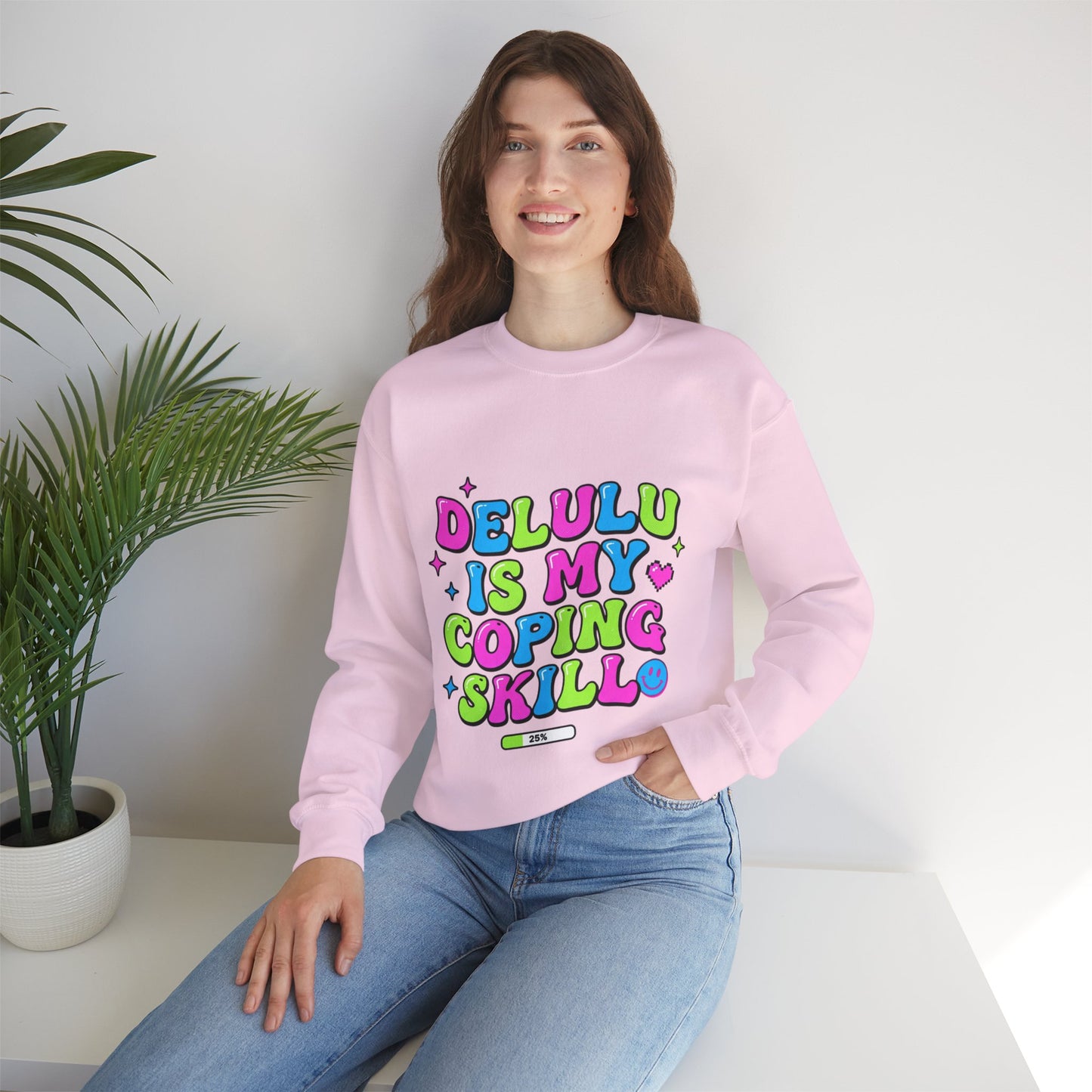 Delulu Is My Coping Skill Sweatshirt | Viral Slang, Bubble Type