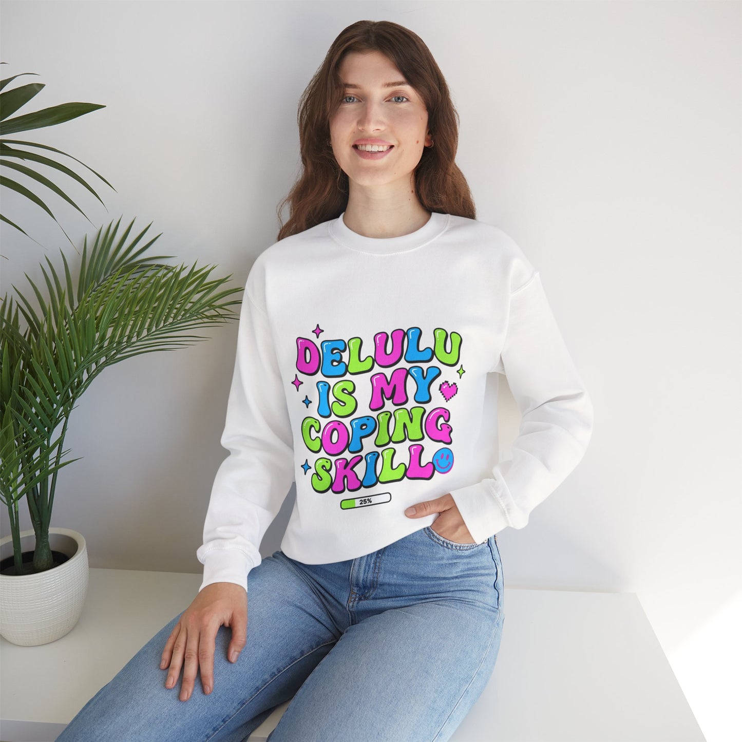 Delulu Is My Coping Skill Sweatshirt | Viral Slang, Bubble Type